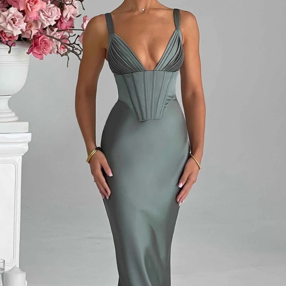 BABY BOO SHAE MAXI DRESS - SAGE
